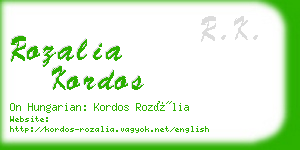 rozalia kordos business card